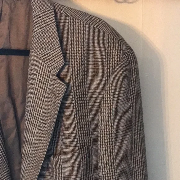 Ralph Lauren Brown herringbone tweed Blazer 46T sports coat Polo Vintage - Picture 11 of 16